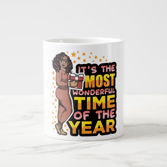 Es ist die wunderbarste Zeit des Jahres Weihnachte Jumbo-Tasse (Vorderseite)