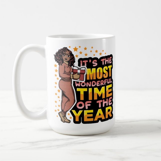 Es ist die wunderbarste Zeit des Jahres Weihnachte Kaffeetasse (Links)