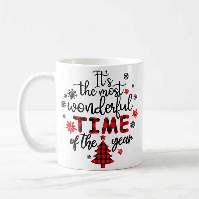 Es ist die wunderbarste Zeit des Jahres Weihnachte Kaffeetasse (Links)