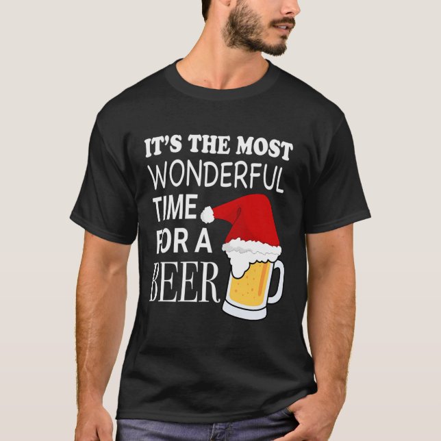 Es ist die wunderbarste Zeit für ein Bier Weihnach T-Shirt (Vorderseite)