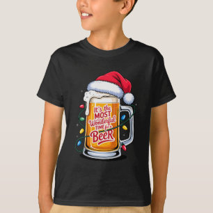 Es ist die wunderbarste Zeit für ein Bier-Weihnach T-Shirt