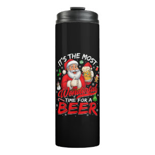 Es ist die wunderbarste Zeit für ein Bier-Weihnach Thermosbecher