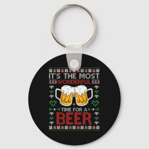 Es ist die wunderbarste Zeit für eine Bier-Weihnac Schlüsselanhänger
