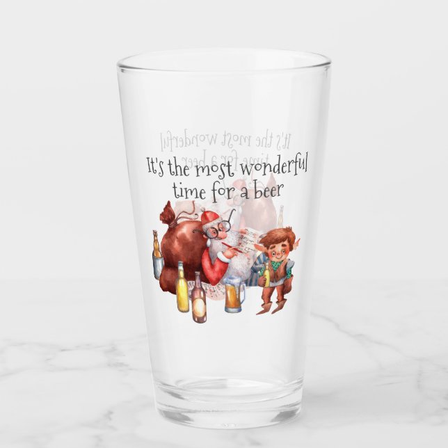 Es ist die wunderbarste Zeit für einen Bier Santa Glas (Vorderseite)