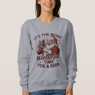 Es ist die wunderbarste Zeit für einen Bier-Santa- Sweatshirt