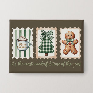 Es ist die wunderbarste Zeit Weihnachts-Gingerbrea Button