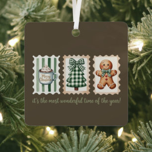 Es ist die wunderbarste Zeit Weihnachts-Gingerbrea Ornament Aus Metall