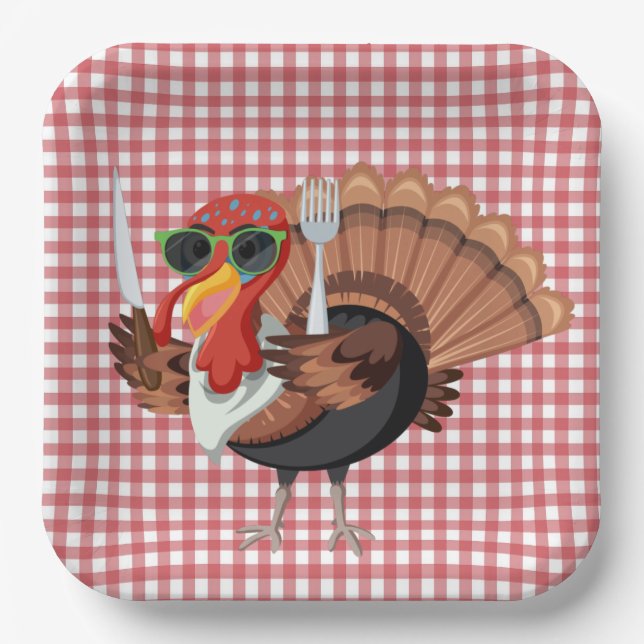 Es ist die Zeit der Türkei mit den Tellern des Red Pappteller (Vorderseite)