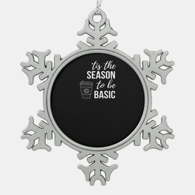 Es ist die Zeit für Basic Schneeflocken Zinn-Ornament (Vorderseite)