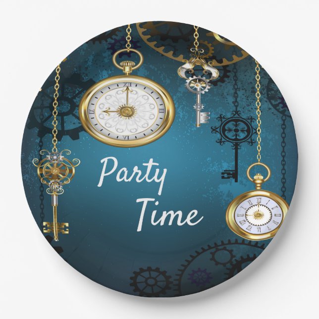 Es ist die Zeit für ein Party Pappteller (Vorderseite)