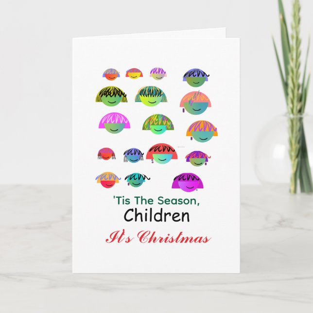 Es ist die Zeit, Kinder, es ist Weihnachten Karte (Vorderseite)
