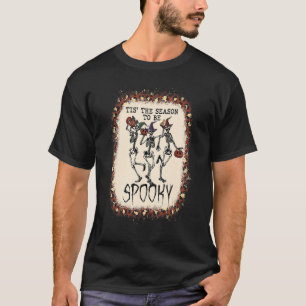 Es ist die Zeit, um ein gruseliger Bleichskelett z T-Shirt