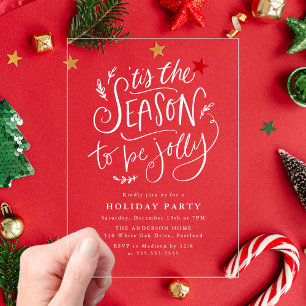 Es ist die Zeit, um eine fröhliche Weihnachtsfeier Acryleinladungen