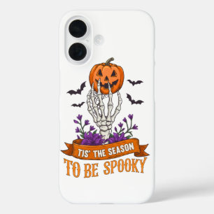 Es ist die Zeit, um eine gruselige Skeletthand Hal iPhone 16 Hülle