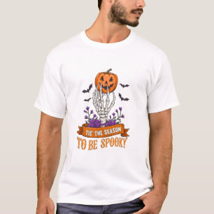 Es ist die Zeit, um eine gruselige Skeletthand Hal T-Shirt