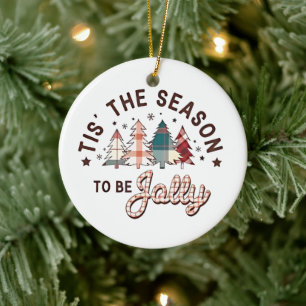 Es ist die Zeit, um fröhlich zu Weihnachten Santa Keramik Ornament
