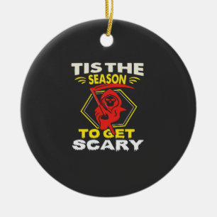 Es ist die Zeit, um Gruseliger Sensenmann Hallowee Keramik Ornament