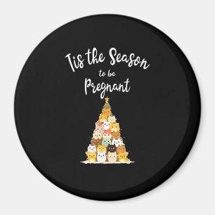 Es ist die Zeit, um schwanger süße Weihnachtsbaum- Magnet