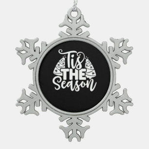 Es ist die Zeit zu vorsichtig zu sein - Retro Vint Schneeflocken Zinn-Ornament