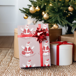Es ist die Zeit zum Atmen Yoga Santa Geschenkpapier