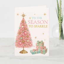 Es ist die Zeit zum Funkeln Pink Retro Weihnachten