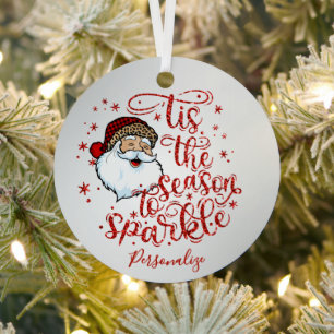Es ist die Zeit zum Funkeln Santa-Design Personali Ornament Aus Metall