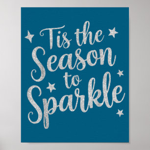 Es ist die Zeit zum Funkeln Weihnachten Xmas Ferie Poster