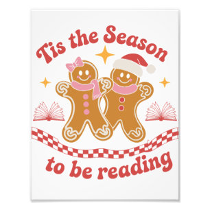 Es ist die Zeit zum Lesen von Weihnachts-Schulbüch Fotodruck