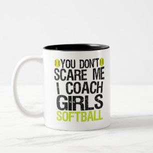 Es ist dir egal, dass ich Girls Softball Funny tra Zweifarbige Tasse