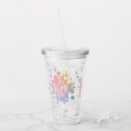 Es ist dünne Zeit Regenbogenschleim Party Acryltrinkbecher