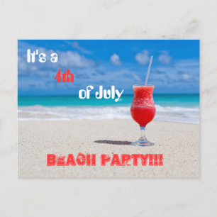 Es ist ein 4. Juli Beach Party Einladungspostkarte