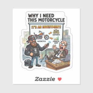 Es ist ein Aufkleber von An Investment Biker