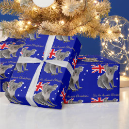 Es ist ein Aussie Weihnachten mit einem Koala Geschenkpapier