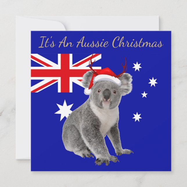 Es ist ein Aussie Weihnachten mit einem Koala Karte (Vorderseite)