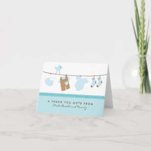 Es ist ein Baby Baby Wäsche Dankeschön Card (aqua) Dankeskarte