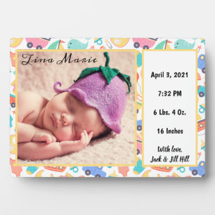 Es ist ein Baby Birth Announcement Foto Fotoplatte