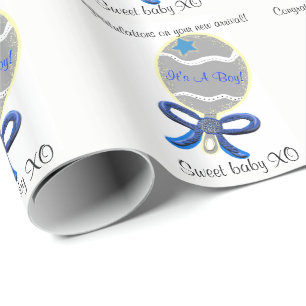 Es ist ein Baby Blue Baby Rattle Geschenkpapier