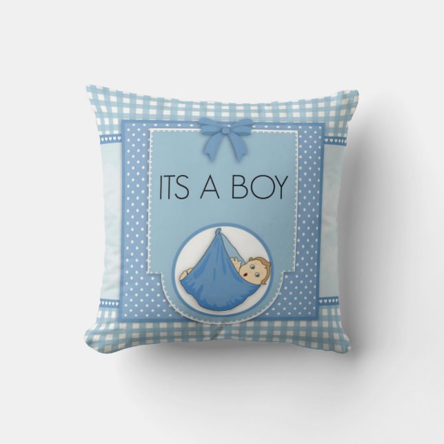 Es ist ein Baby Blue Cushion Kissen (Vorderseite)