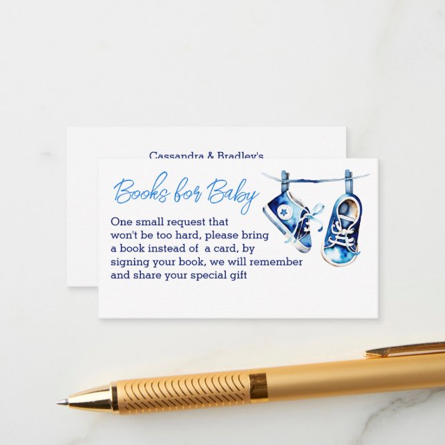 Es ist ein Baby-Duschbücher für das Baby Begleitkarte (Vorderseite/Rückseite Beispiel)