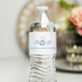 Es ist ein Baby-Dusche Blue Pumpkin Wasserflaschenetikett