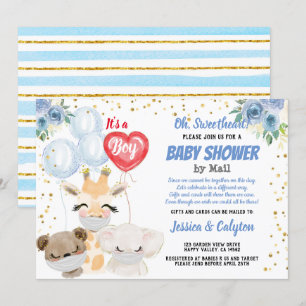 Es ist ein Baby-Dusche mit Mail-Niedlichen Tieren  Einladung