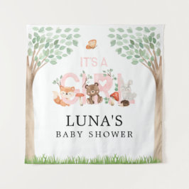 Es ist ein Baby-Duschkopf-Hintergrund von Girl Woo Wandteppich