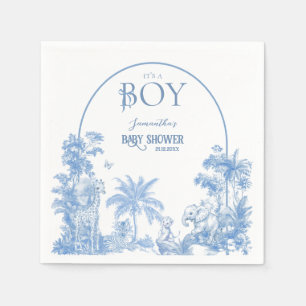 Es ist ein Baby Elegant Blue Toile Safari Baby Dus Serviette