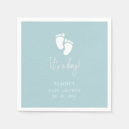 Es ist ein Baby Feet Blue Boy Baby Dusche Serviette