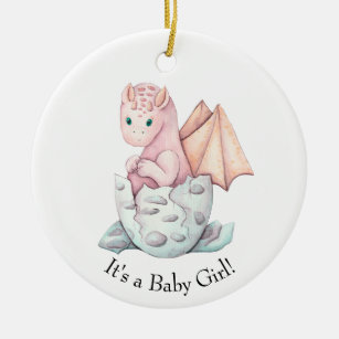Es ist ein Baby Girl! Dragon Baby Dusche Keramik Ornament