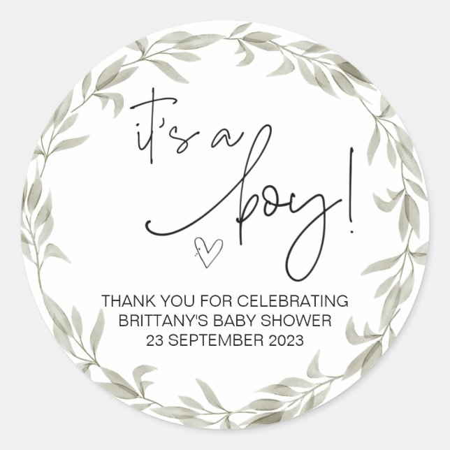  Es ist ein Baby Niedlich Baby Duwer Gastgeschenk  Runder Aufkleber (Vorderseite)