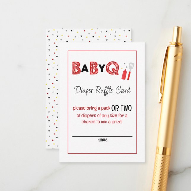 Es ist ein Baby Q für zwei Windeln-Windelkreuz-Kar Begleitkarte (Vorderseite/Rückseite Beispiel)