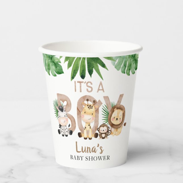 Es ist ein Baby Safari Baby Shower Paper Cups Pappbecher (Vorderseite)