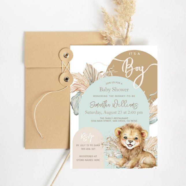 Es ist ein Baby Safari Theme Lion Baby Shower Einladung (Von Creator hochgeladen)