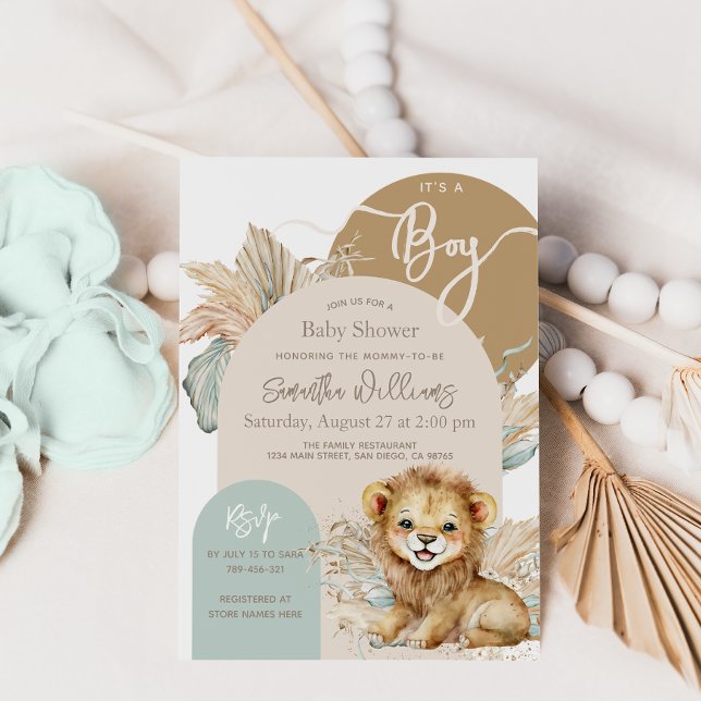 Es ist ein Baby Safari Theme Lion Baby Shower Einladung (Von Creator hochgeladen)